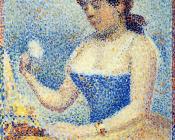 乔治 修拉 : Young Woman Powdering Herself